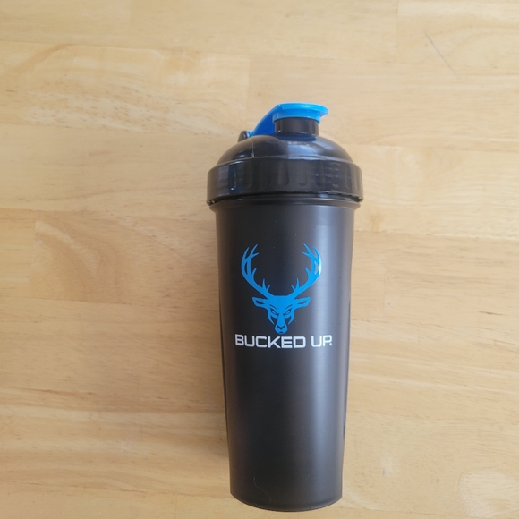 New Bucked Up Black Shaker Bottle with Blue Logo - Picture 1 of 5